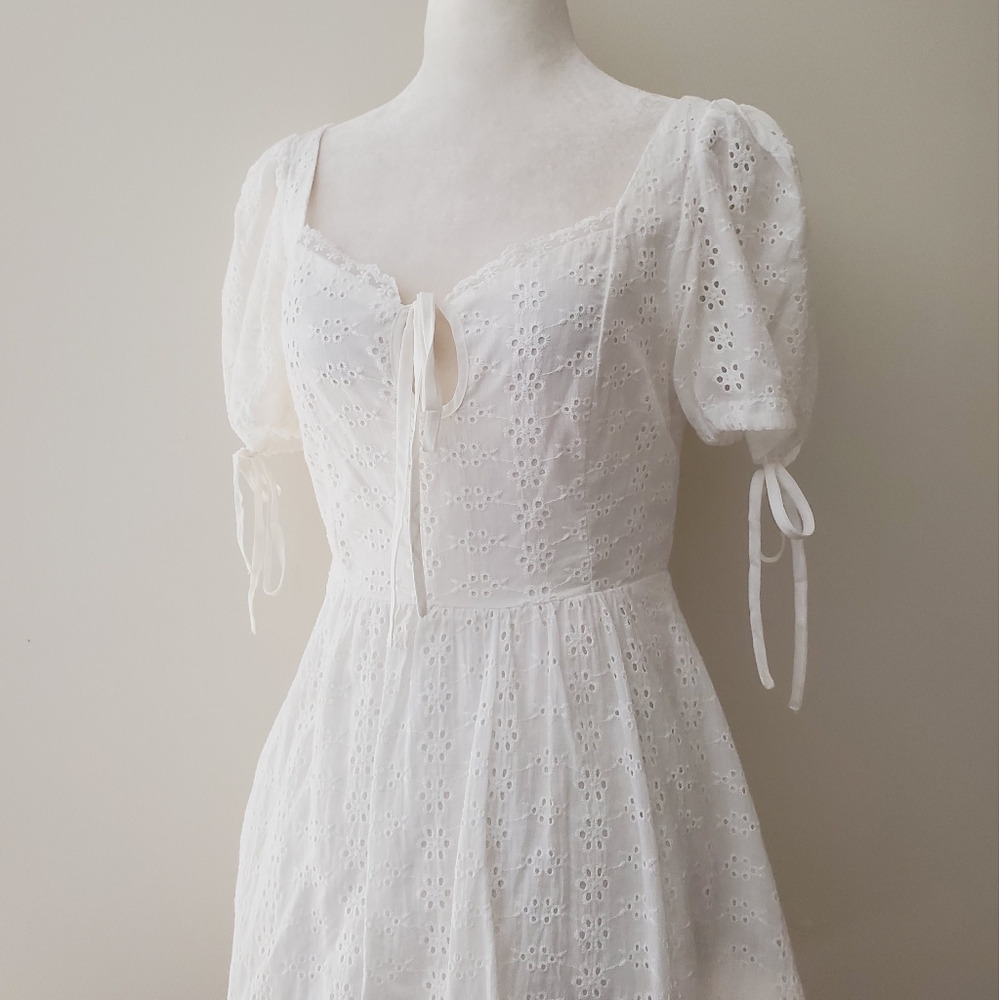Shein Eyelet Lace Puff Sleeve Dress - Picture 10 of 13